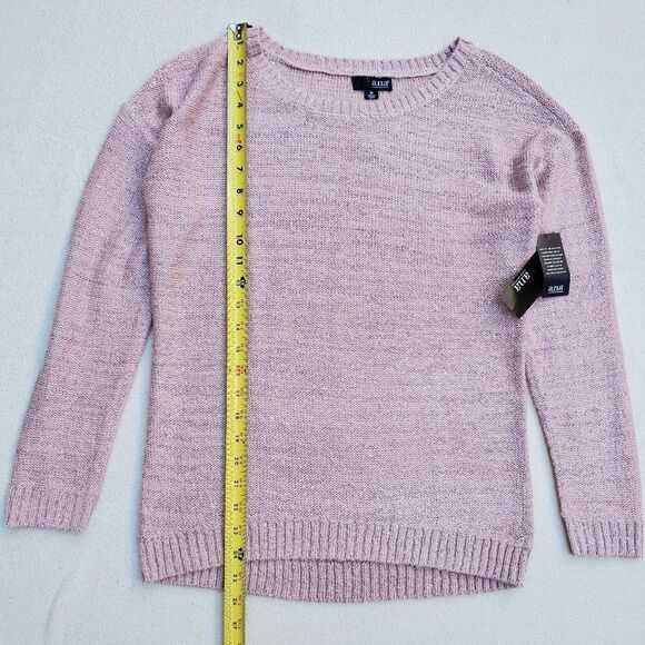 A.N.A long sleeve pink sweater with clear sequin - Picture 4 of 11